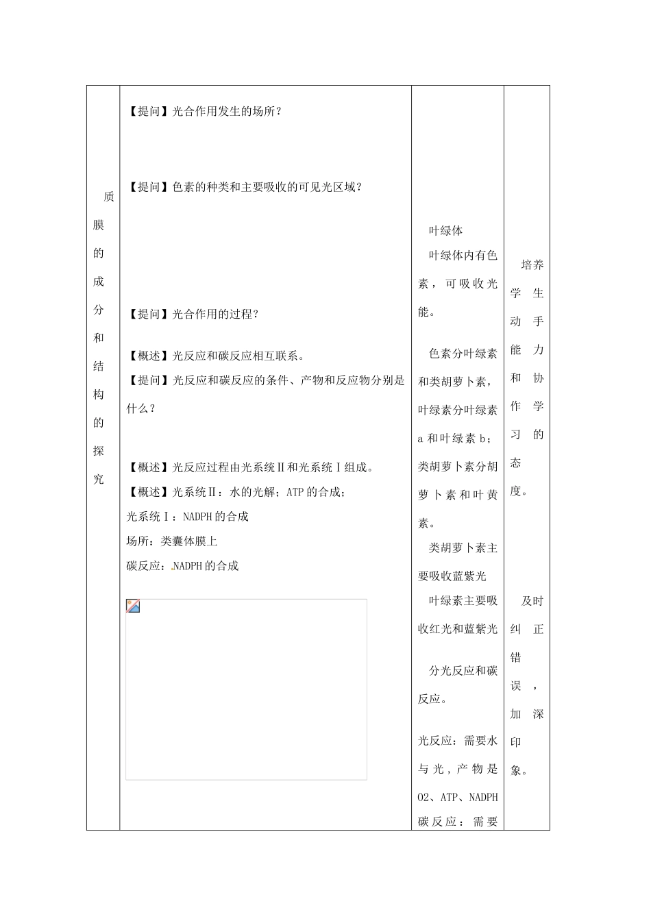 高中生物《光合作用》教案1 浙科版必修1_第3页