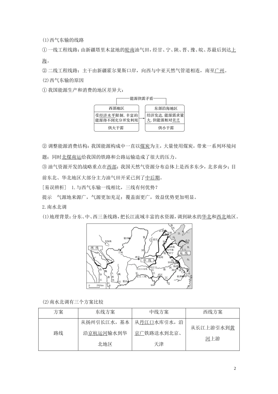 （四川专用）高考地理一轮复习 第十五单元 区域发展与区域联系 第38讲 资源跨区域调配教案（含解析）新人教版-新人教版高三全册地理教案_第2页