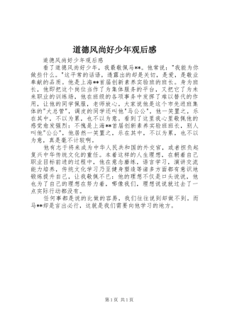 道德风尚好少年观后感 