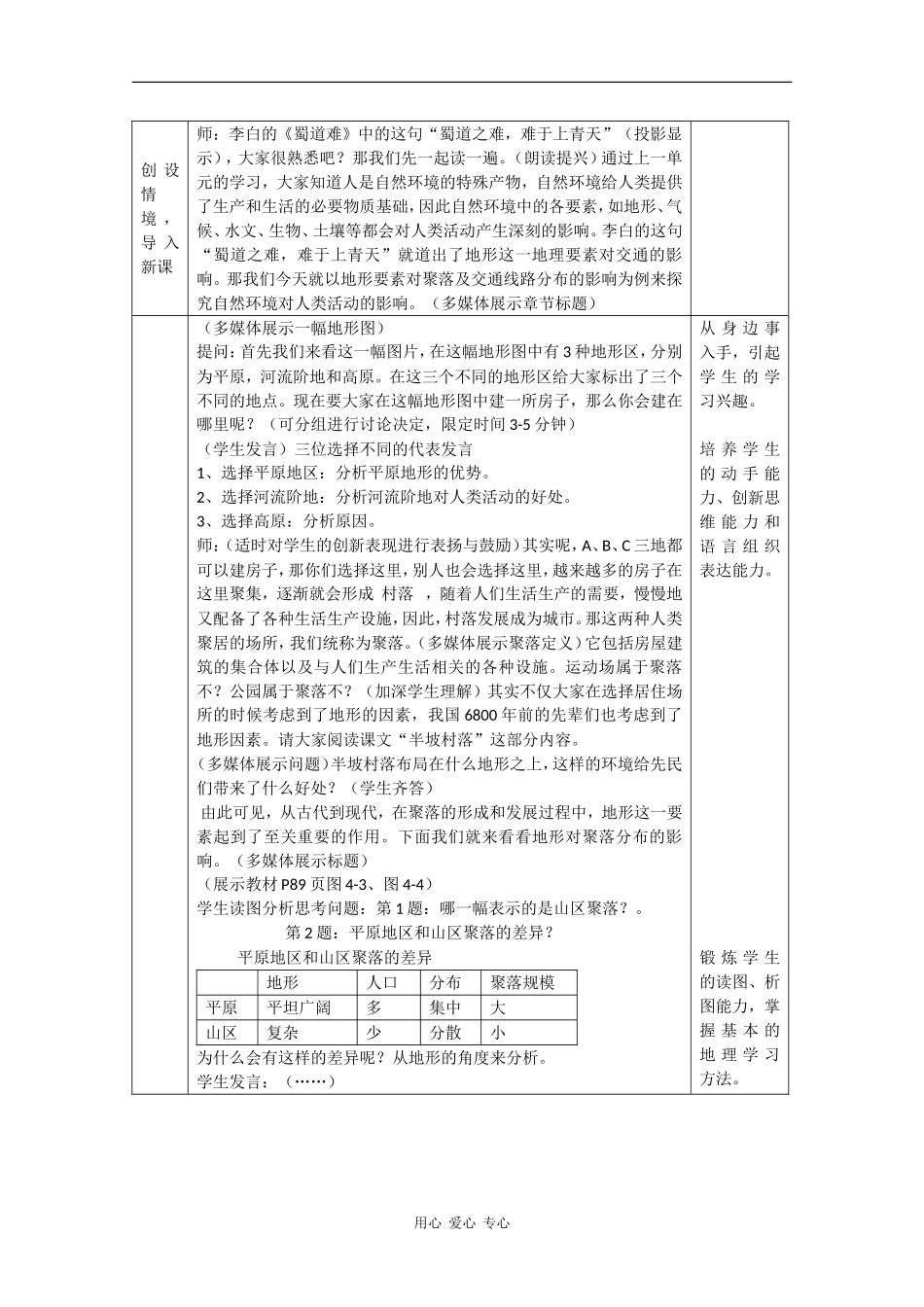 高中地理：4.1《地形对聚落及交通线路分布的影响》教案（2）（湘教版必修1）_第2页