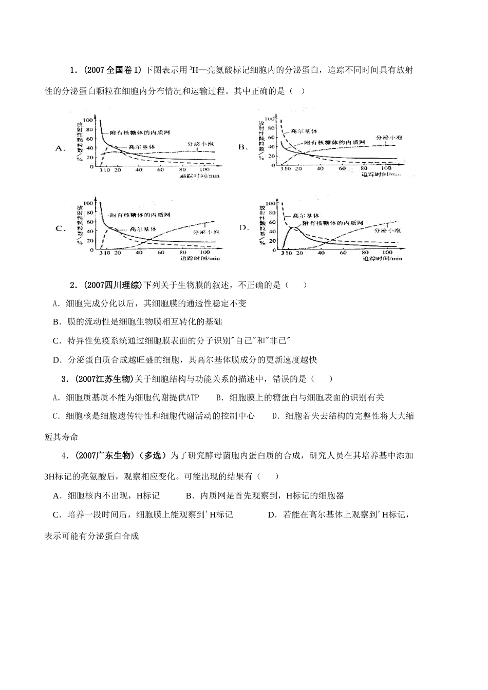 高三生物生命的结构基础 ---- 细胞的结构和功能 人教版_第2页
