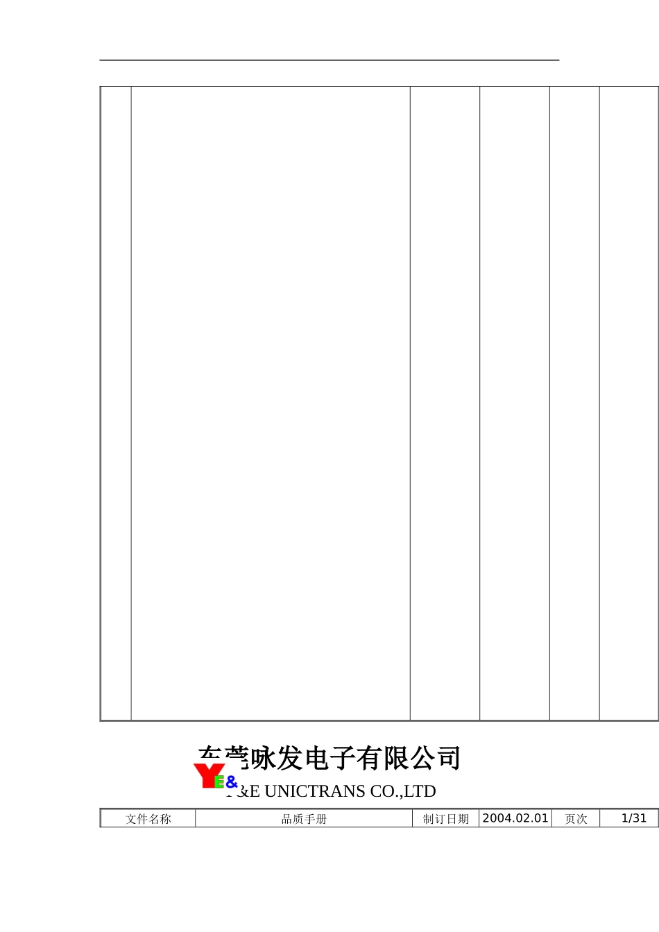 东莞XX电子有限公司品质手冊_第3页
