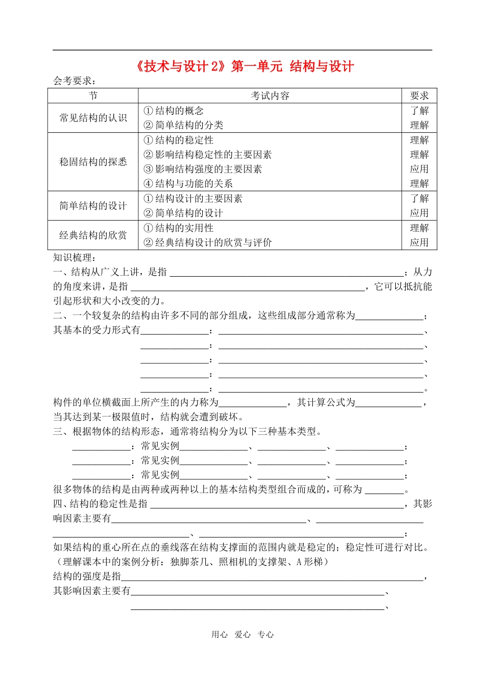 高二通用技术会考标准知识点填写之1－2学案_第1页