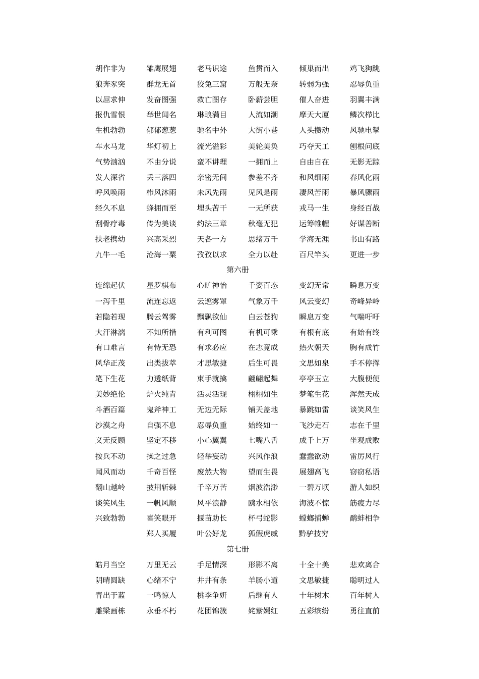 小学课本中出现的成语一年级上学期_第2页