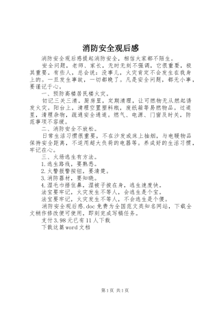 消防安全观后感 