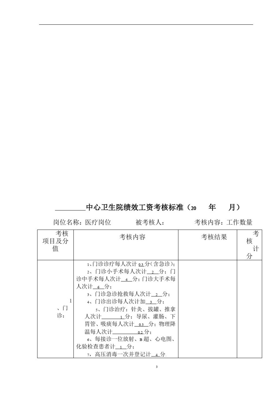 卫生院绩效工资分配方案_第3页