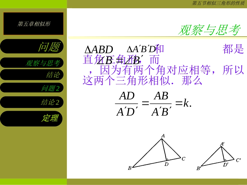 鲁教版八年级数学上册 相似三角形的性质04t_第3页