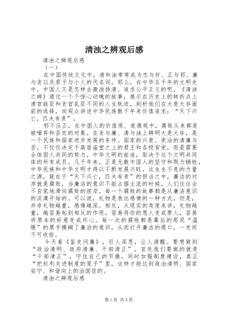 清浊之辨观后感 