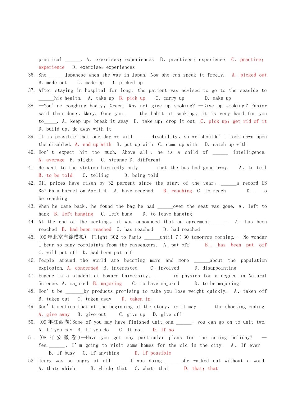 高中英语 Module1-6复习题教案 外研版必修3_第3页