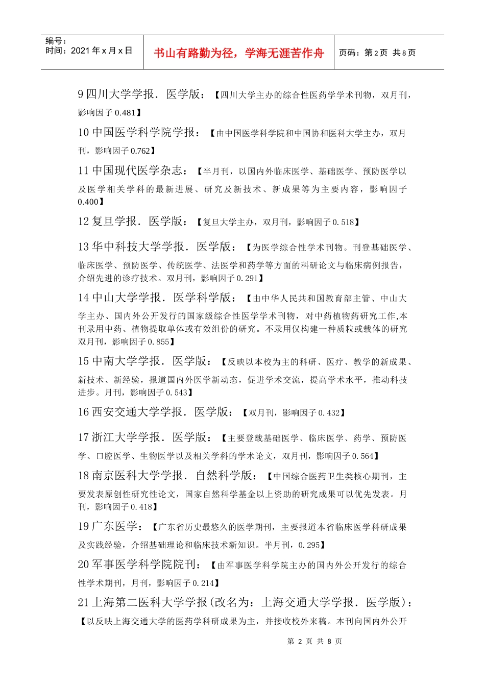 中医药类核心期刊_第2页