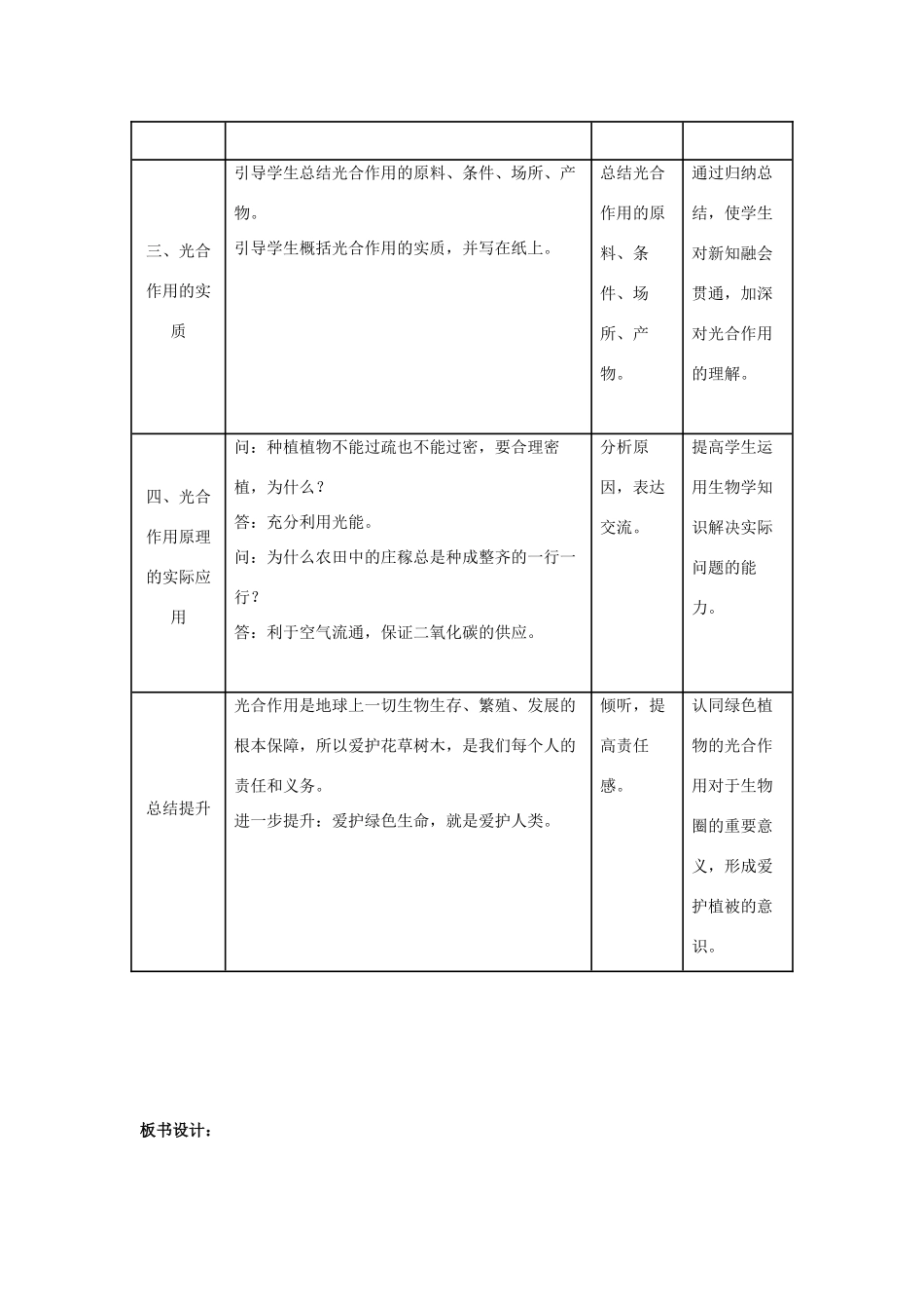 七年级生物上册 3.5.1 光合作用吸收二氧化碳放出氧气教学设计 新人教版-新人教版初中七年级上册生物教案_第3页