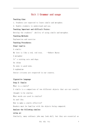 高三英语 Unit 1 Careers and skills-Grammar and usage 教案 牛津译林版选修11