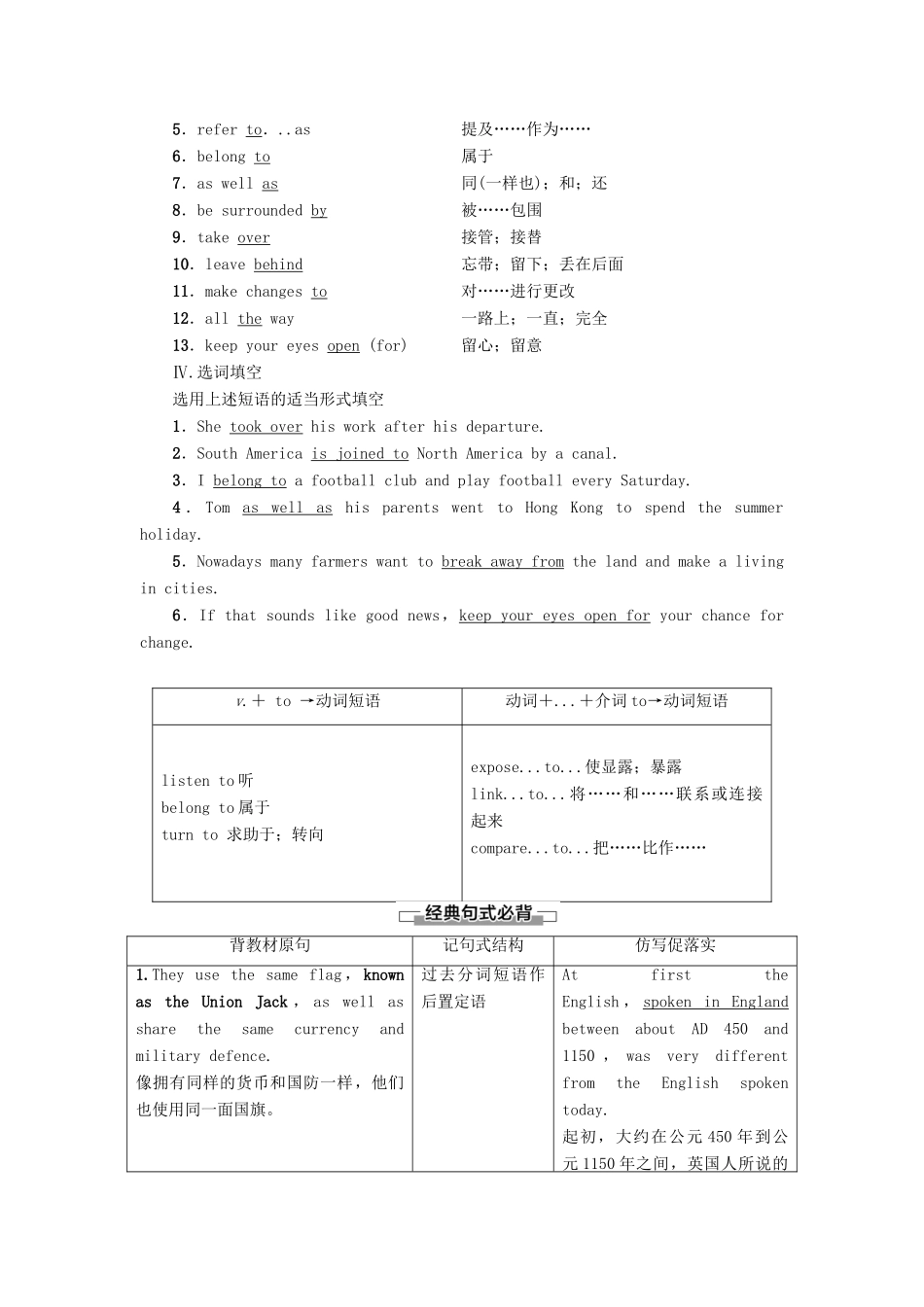 高中英语 Unit 4 HISTORY AND TRADITIONS Section Ⅱ Listening and Speaking  Reading and Thinking——Language Points教案 新人教版必修第二册-新人教版高一第二册英语教案_第2页
