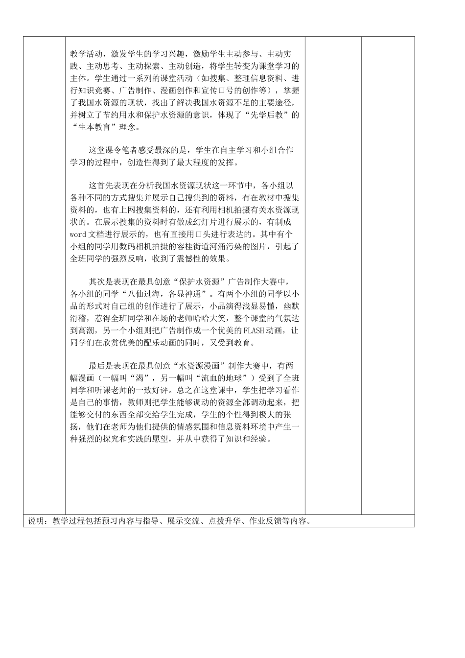 山东省临淄外国语实验学校八年级地理上册 水资源教后记教案 新人教版_第3页