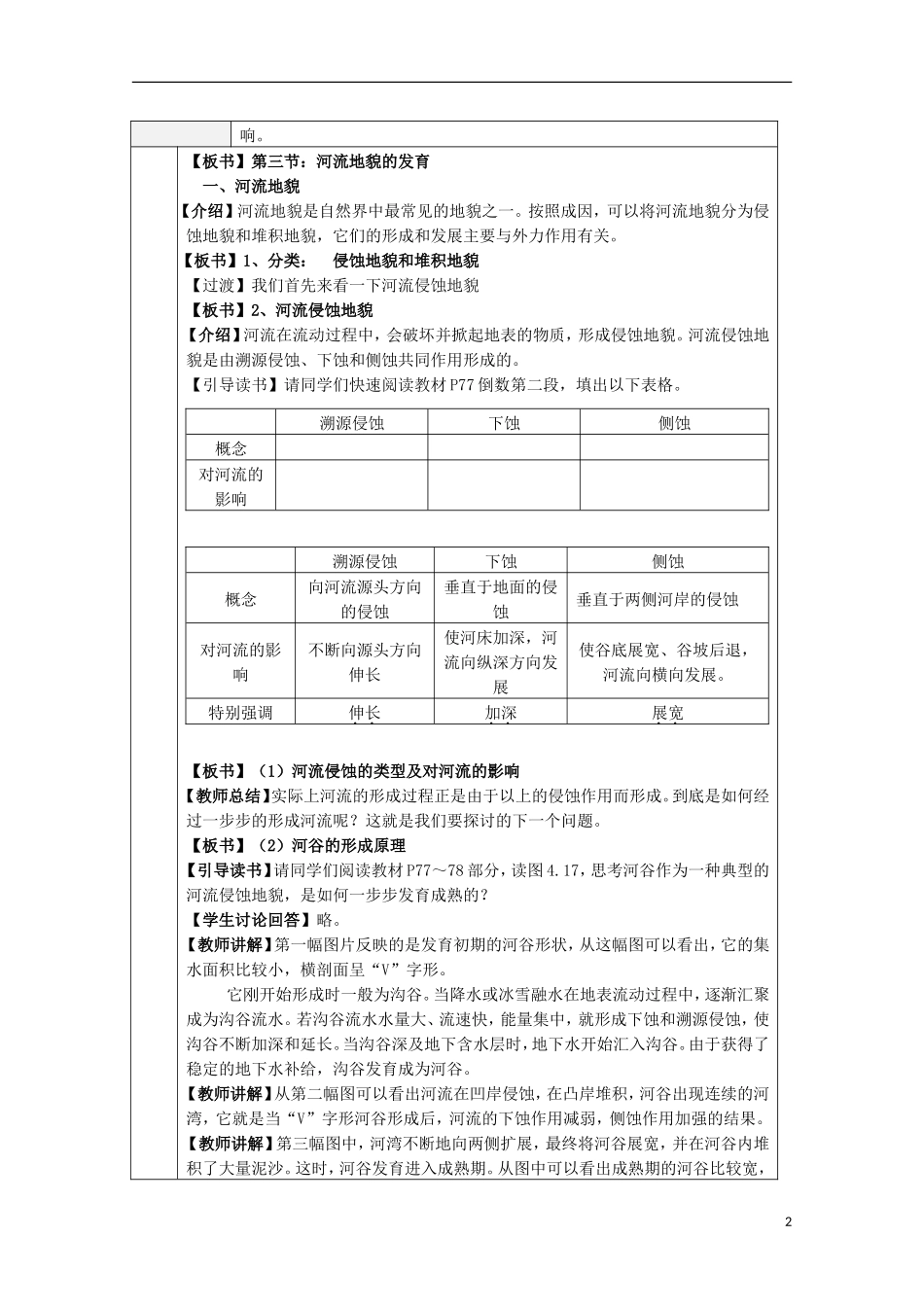 高中地理 《河流地貌的发育》教案4 新人教版必修1_第2页