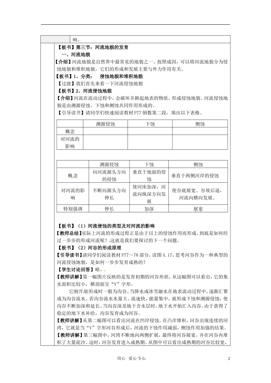 高中地理 4.3《河流地貌的发育》教案 新人教版必修1_第2页