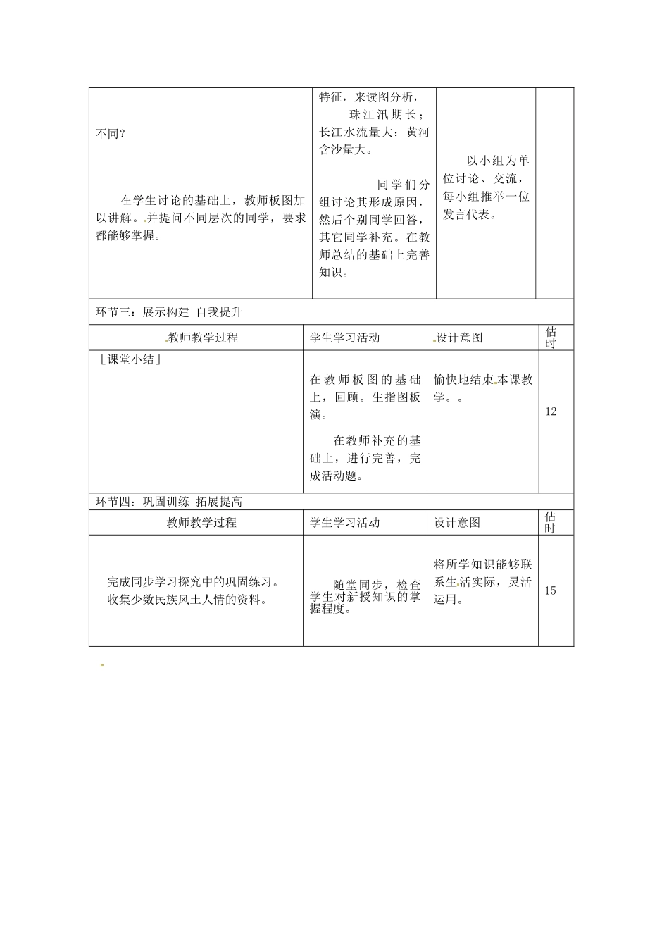 山东省临沭县第三初级中学八年级地理下册《5.2 北方地区和南方地区》教案 新人教版_第3页