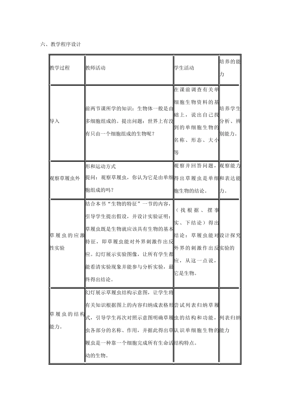 七年级生物上册《单细胞生物》教案2 苏教版_第2页