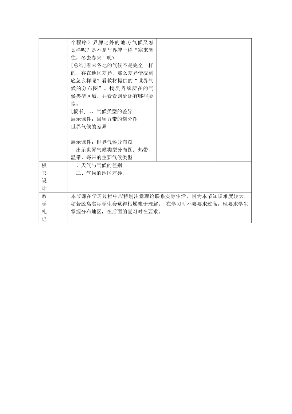 山东省临沂市蒙阴县第四中学八年级地理会考复习 世界的气候教案 新人教版_第3页