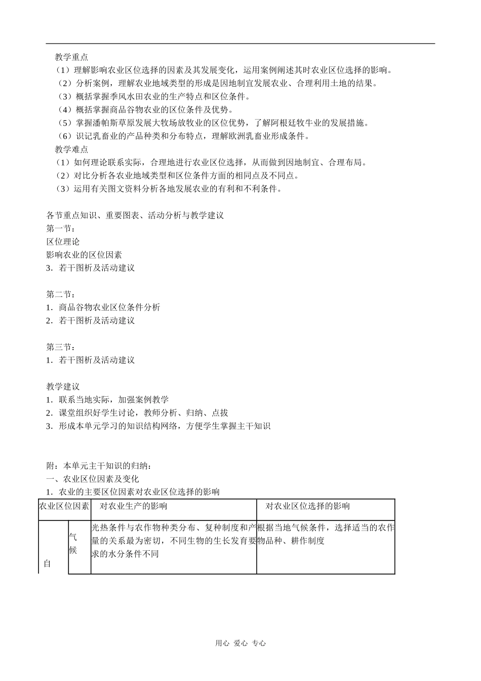高中地理农业生产活动 单元概述旧人教版必修下册_第2页