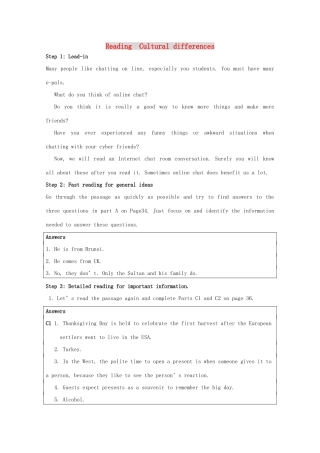 高中英语 Unit 3《understanding each ohter-reading》教案1 牛津译林版选修6