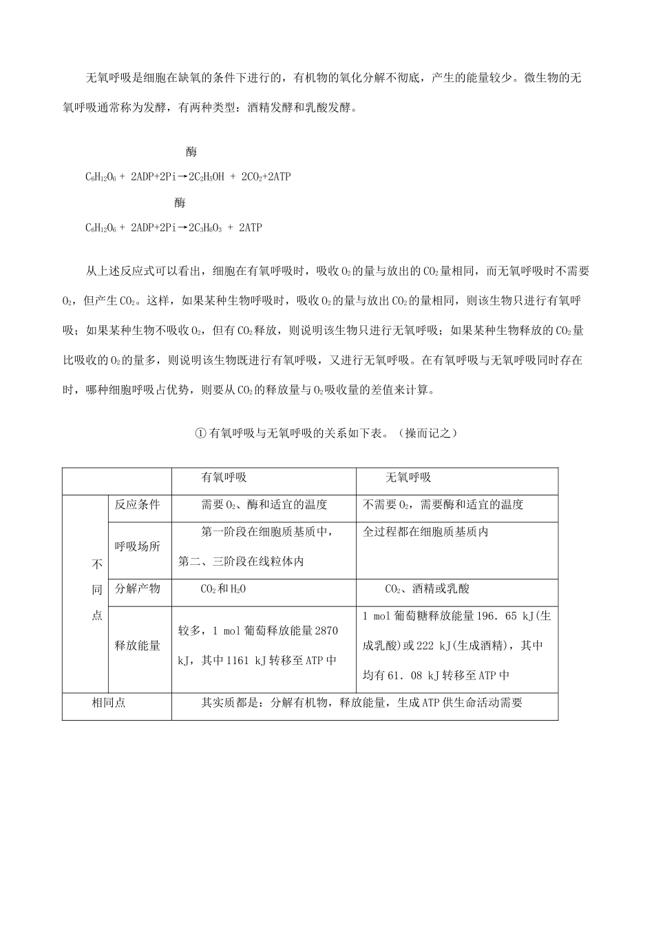 高中生物ATP的主要来源 细胞呼吸教案 新课标 人教版 必修1_第3页