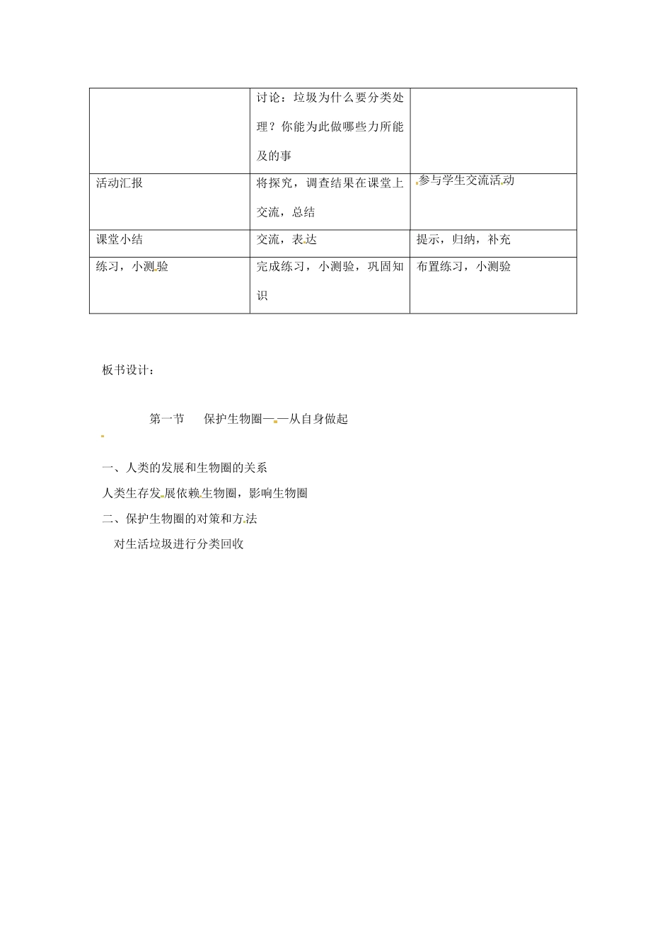 七年级生物下册 第13章第2节保护生物圈-从自身做起教案 苏教版_第2页
