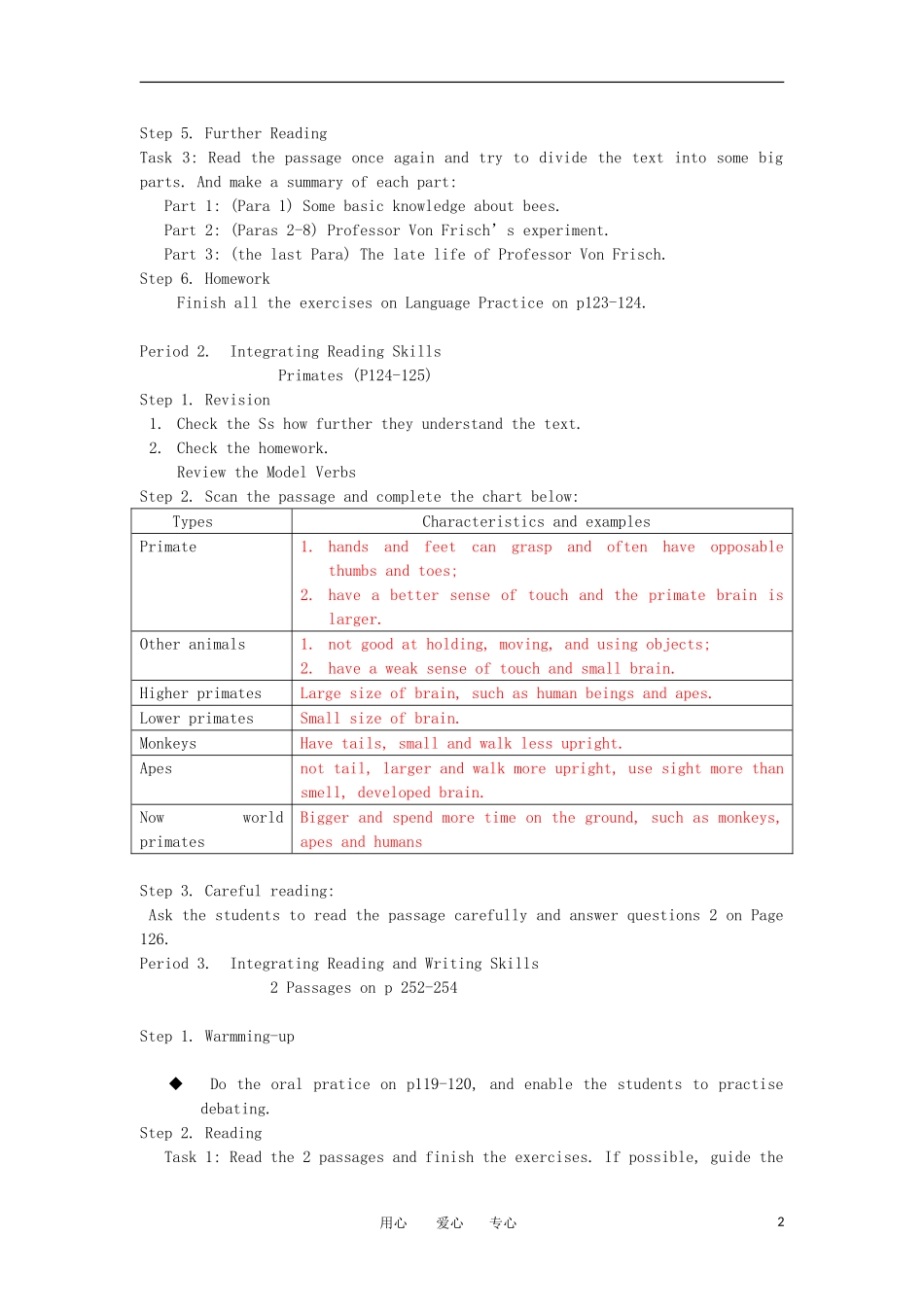 高三英语 Unit14 Zoology教案 大纲人教版_第2页
