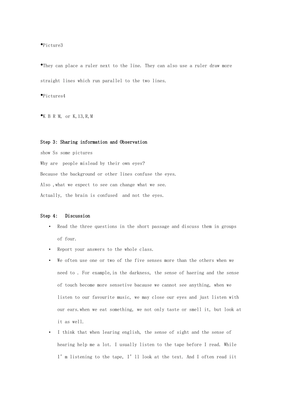 高中英语 Unit 1 The world of our sense-welcome精品教案 牛津译林版必修3_第3页