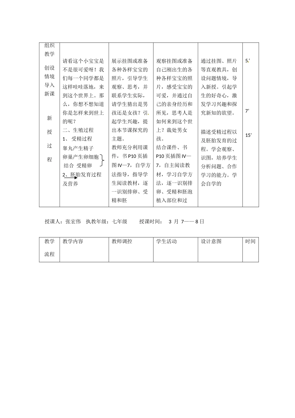 辽宁省大连市第四十二中学七年级生物下册 第一章 第二节 人的生殖（二）教案 新人教版_第2页