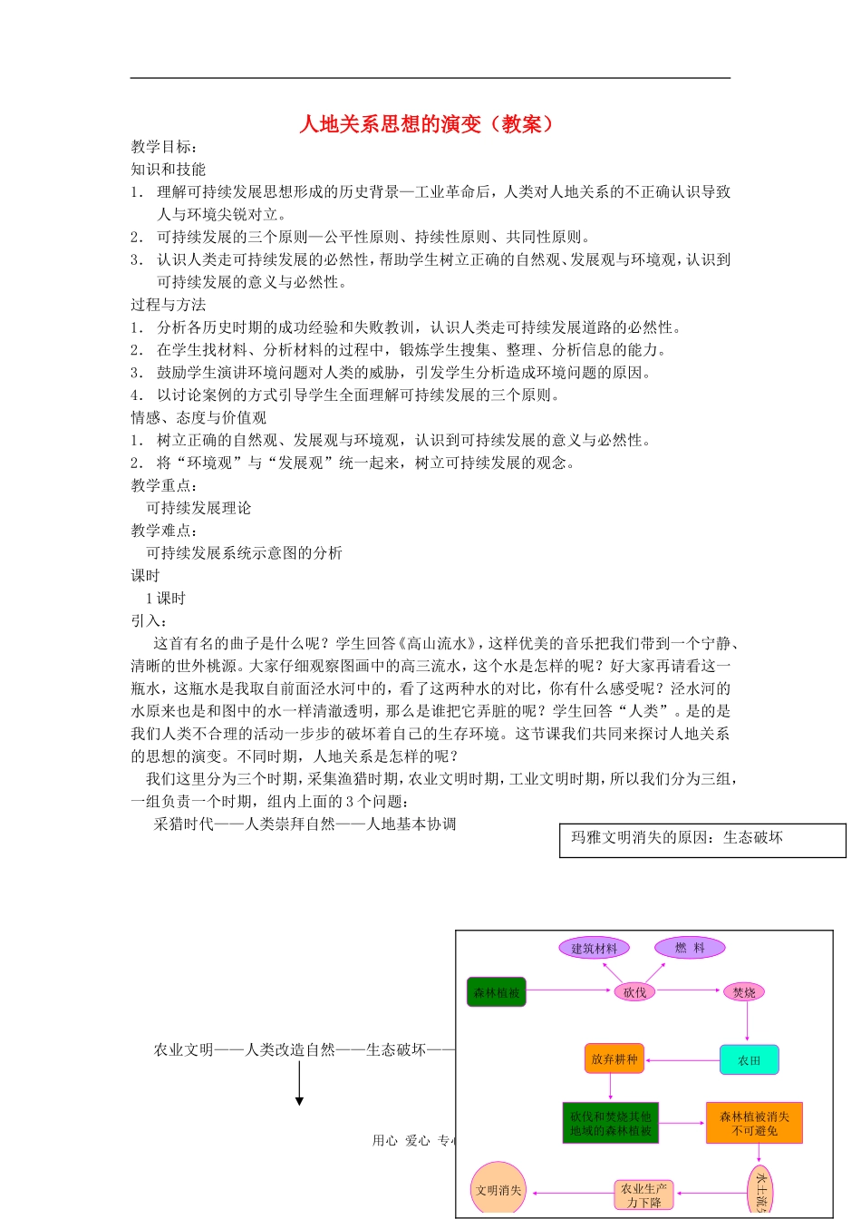 高中地理《人地关系思想的演变》教案5 湘教版必修2_第1页