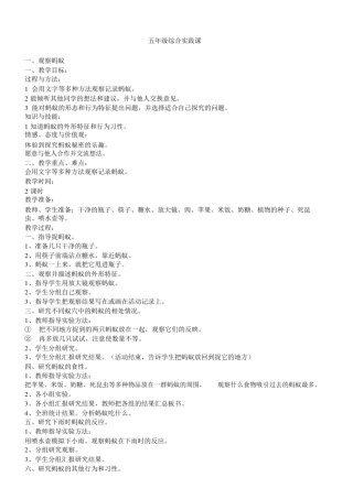 小学综合实践课教案课程.docx