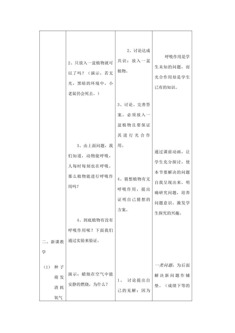 七年级生物上册 第3单元 第5章 第2节 呼吸作用呼吸作用教案 （新版）北师大版-（新版）北师大版初中七年级上册生物教案_第2页
