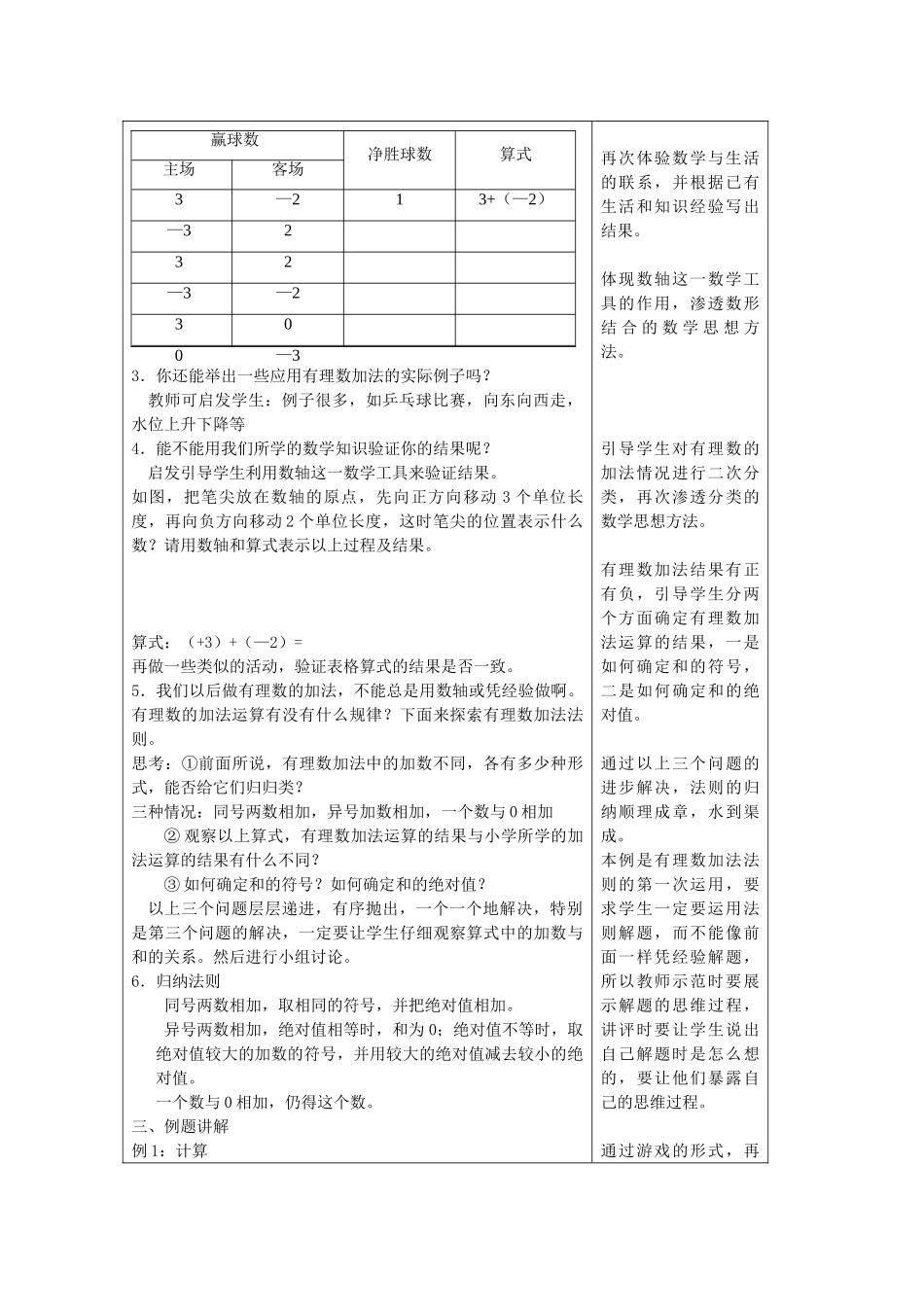 七年级数学上册 2.4 有理数的加法与减法教案（1）苏科版_第2页