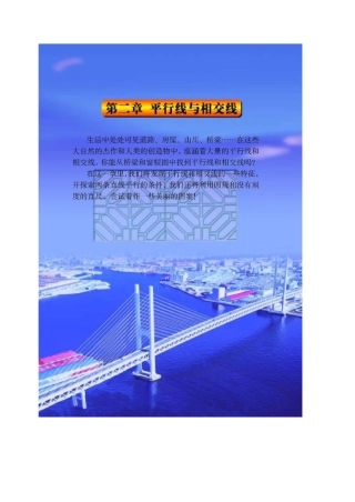七年级数学第二章 平行线与相交线北师大版