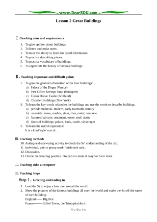 北师版英语必修2 Unit 6 Lesson 2 Great Buildings 2