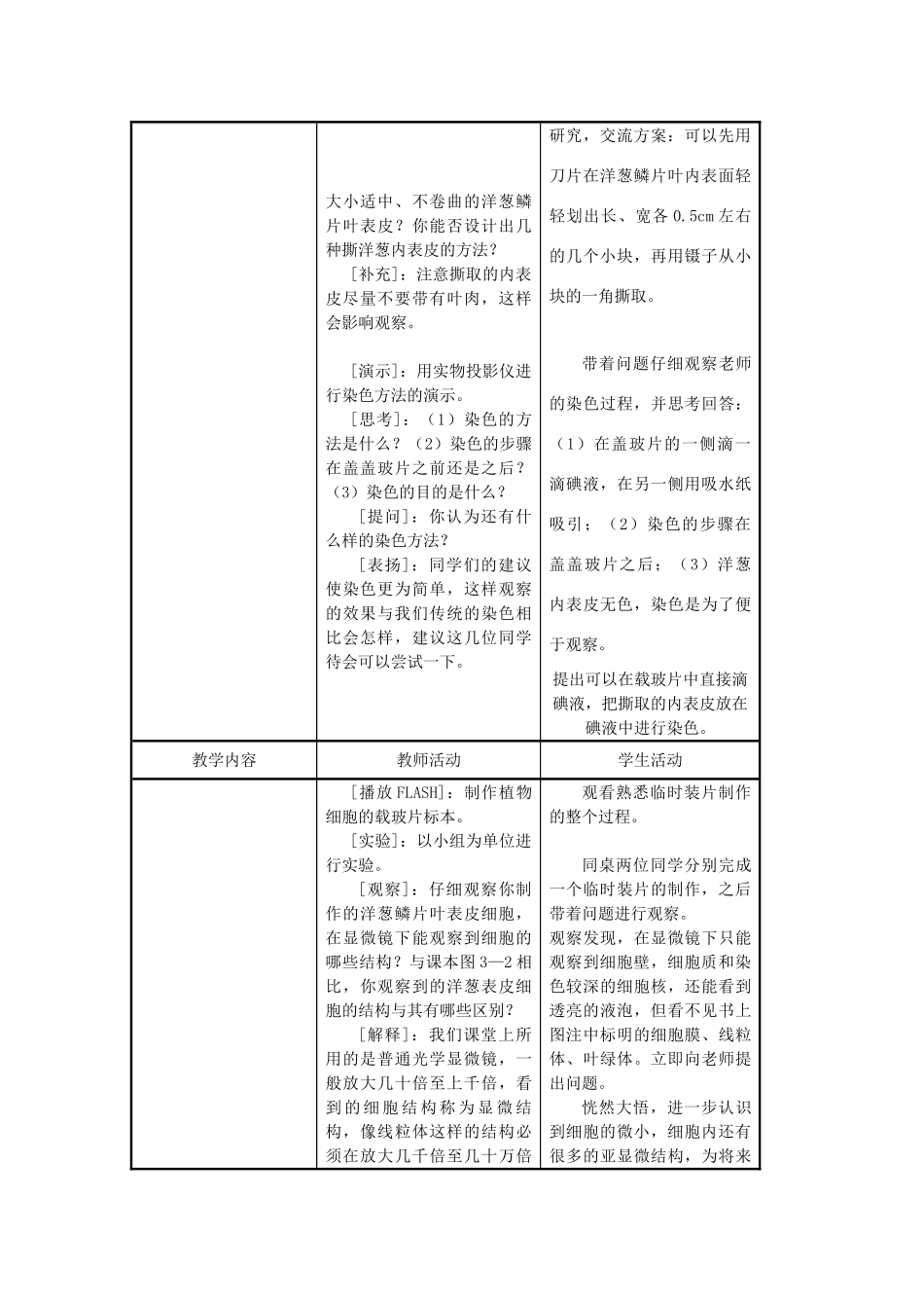 七年级生物上册《植物细胞的结构和功能》教案苏教版_第2页