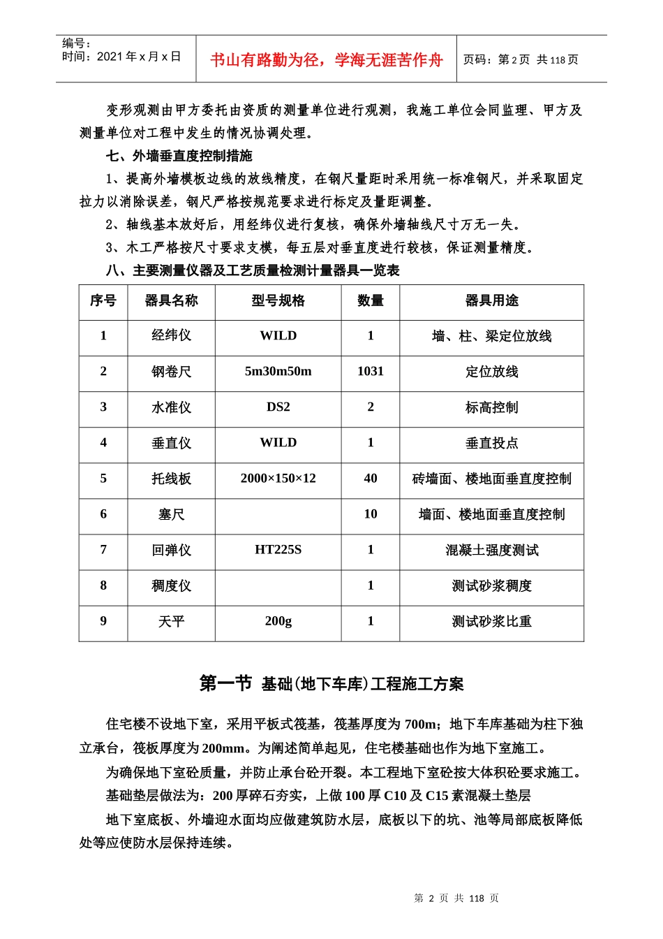 中天集团一六五所五期住宅工程A标段施工组织设计_第2页