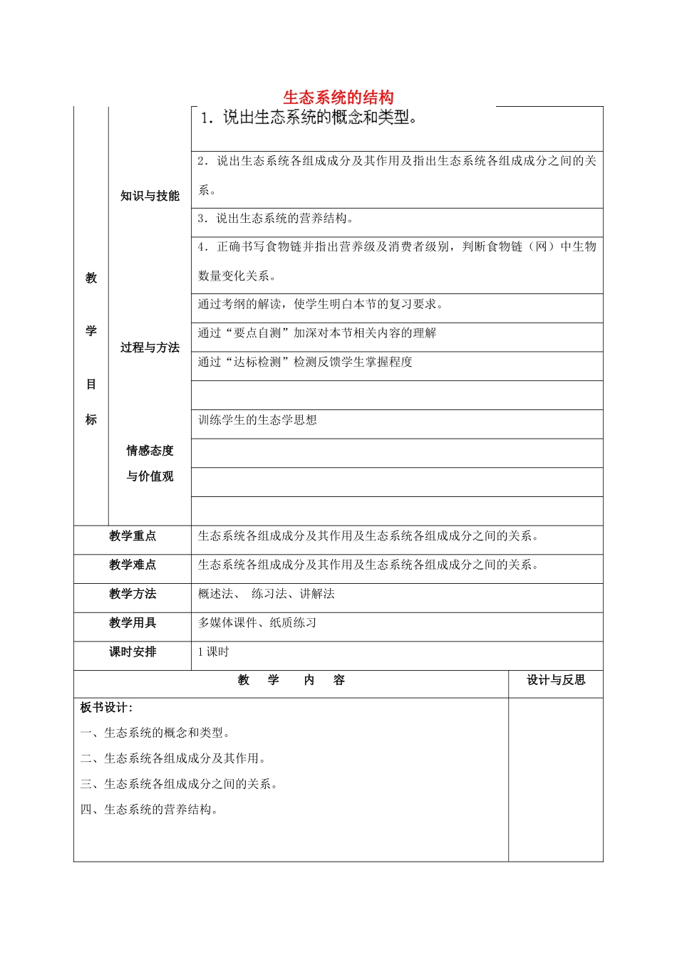 福建省厦门市集美区灌口中学高中生物 生态系统的结构教案 新人教版必修3 _第1页