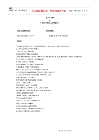 10.KITCHEN(ALL KITCHEN STAFF1)所有厨师须知125-153