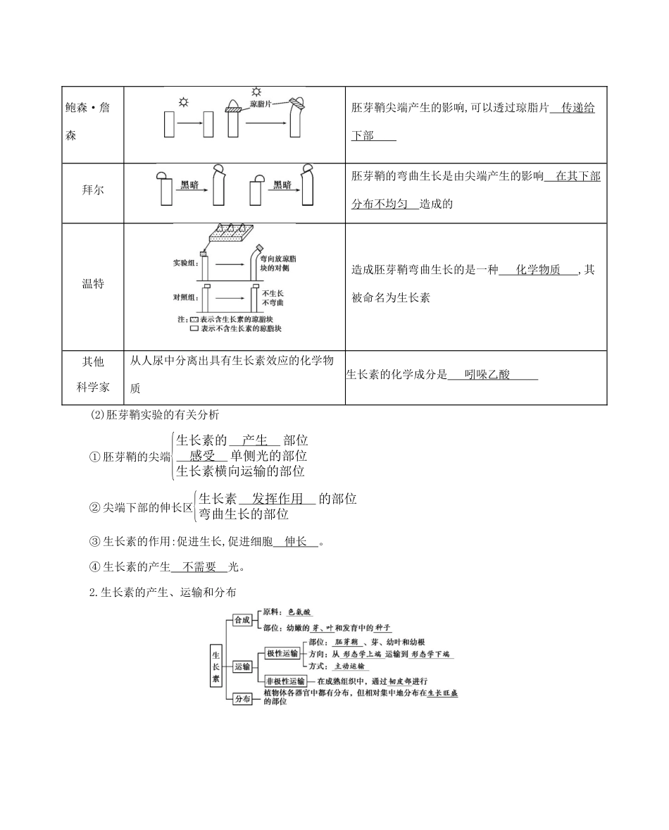 高考生物一轮复习 第8单元 生命活动的调节 第26讲 植物的激素调节教案-人教版高三全册生物教案_第2页