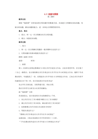 七年级数学下册：6.3实践与探索（第3课时）教案华东师大版