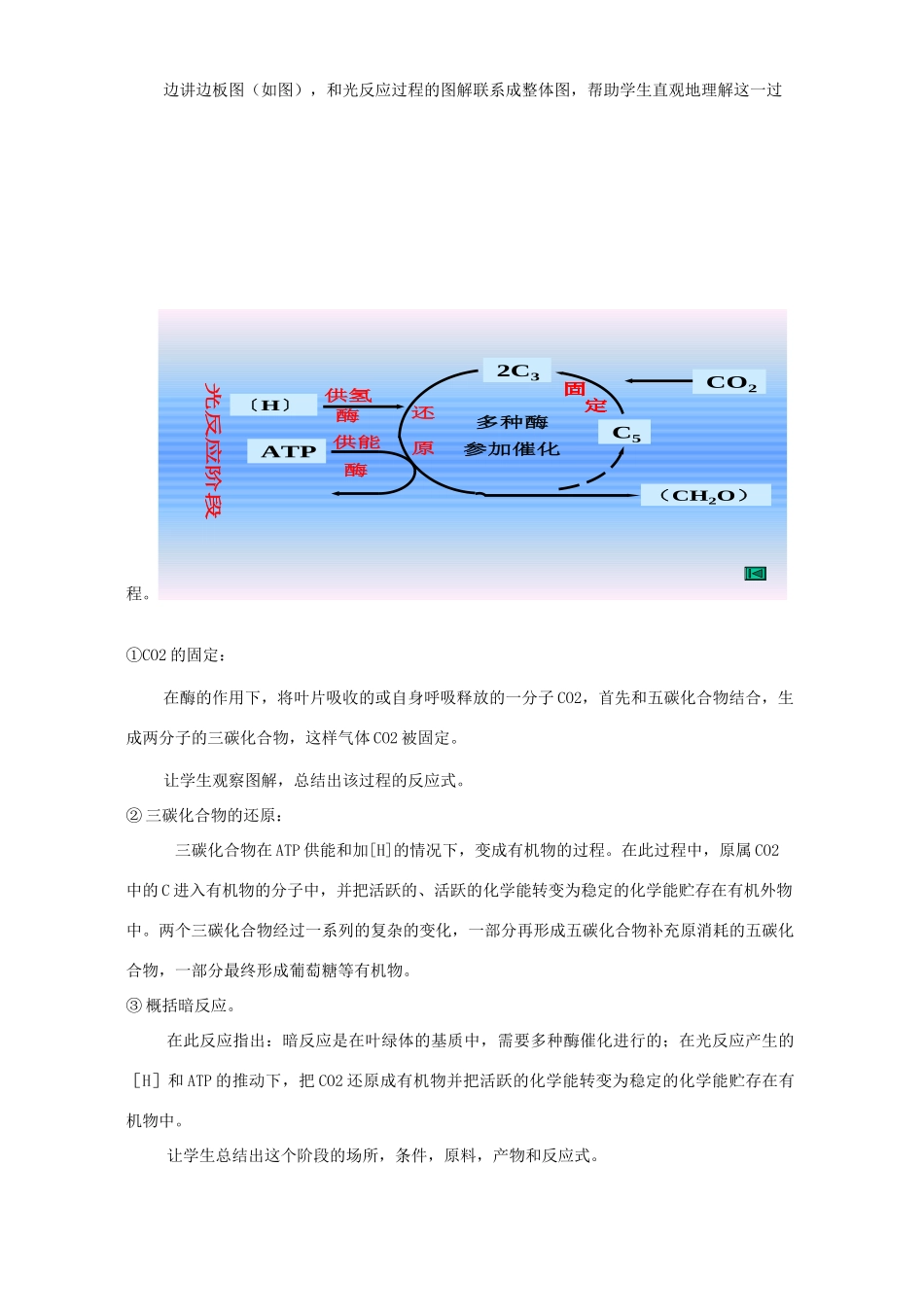 高二生物光合作用教案 人教版_第3页