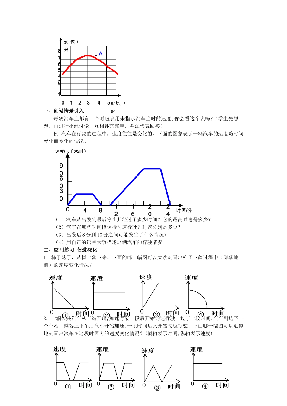 山东省东营市垦利区郝家镇七年级数学下册 第3章 变量之间的关系 3.3.2 用图象表示的变量关系教案 （新版）北师大版-（新版）北师大版初中七年级下册数学教案_第2页