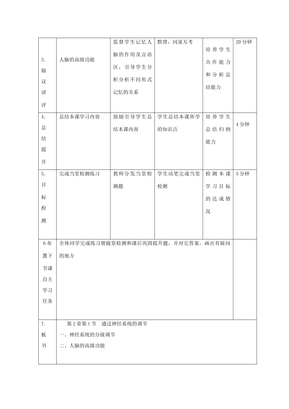 高中生物 第二章 动物和人体生命活动的调节 2.1 通过神经系统的调节（第3课时）教案 新人教版必修3-新人教版高二必修3生物教案_第2页