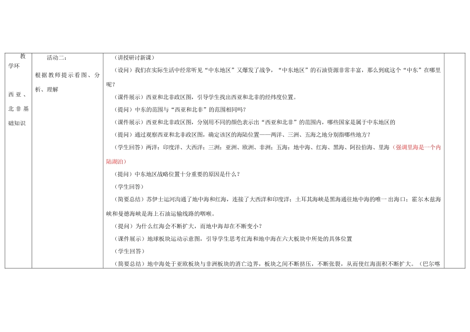 高中地理上学期第十周《西亚、北非》教学设计-人教版高中全册地理教案_第3页