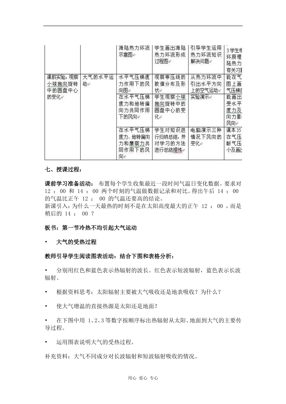 高中地理：第一节 冷热不均引起大气运动  示范教案(湘教版必修一)_第3页
