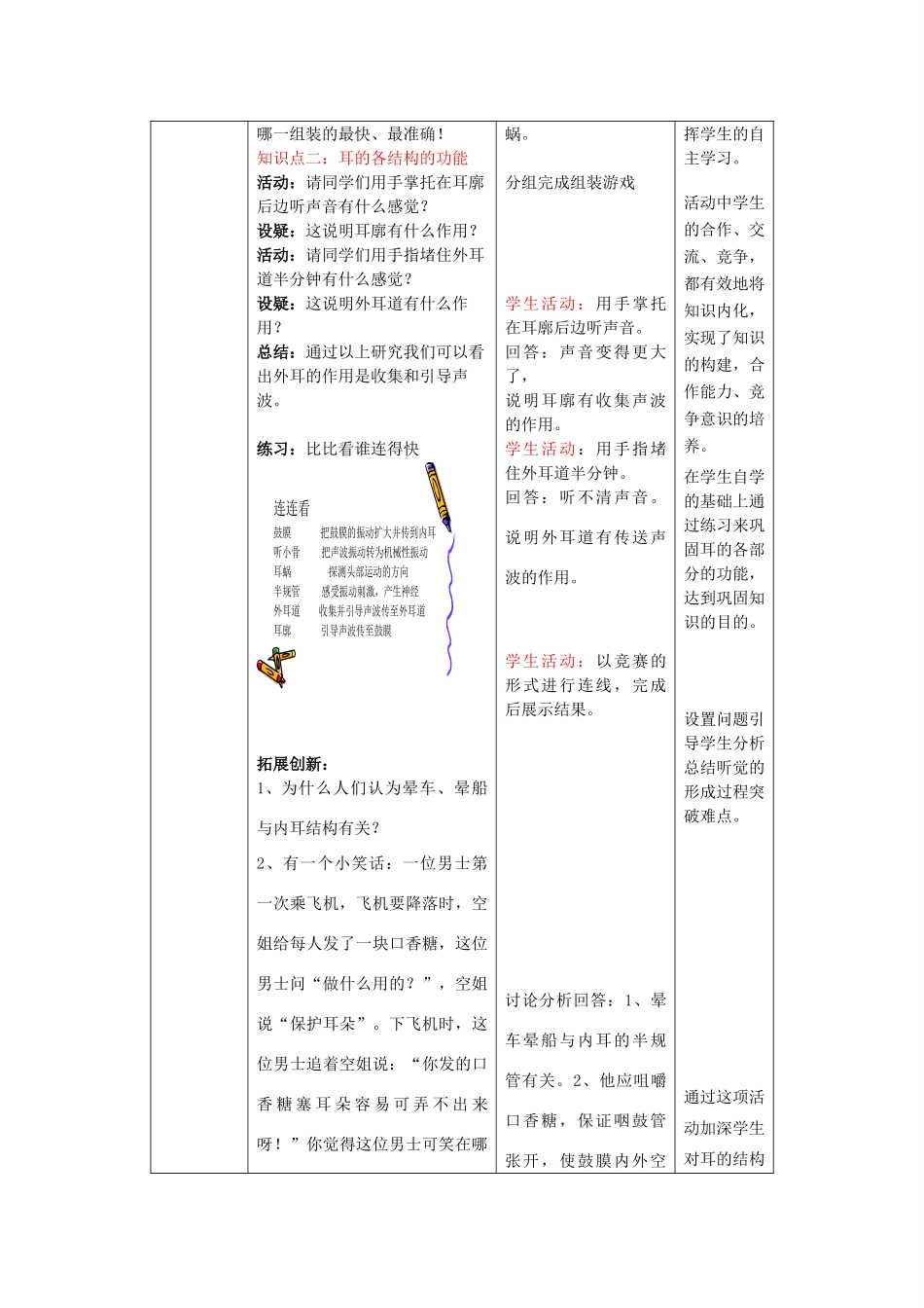 七年级生物下册 3.5.4 人体对周围世界的感知教案1 济南版_第3页