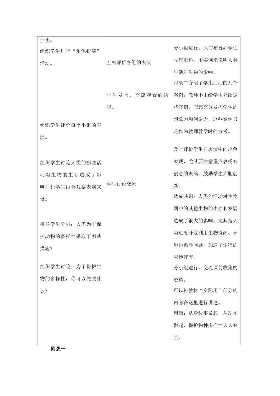七年级生物上册《4.3 保护物种多样性》教案1 翼教版_第3页