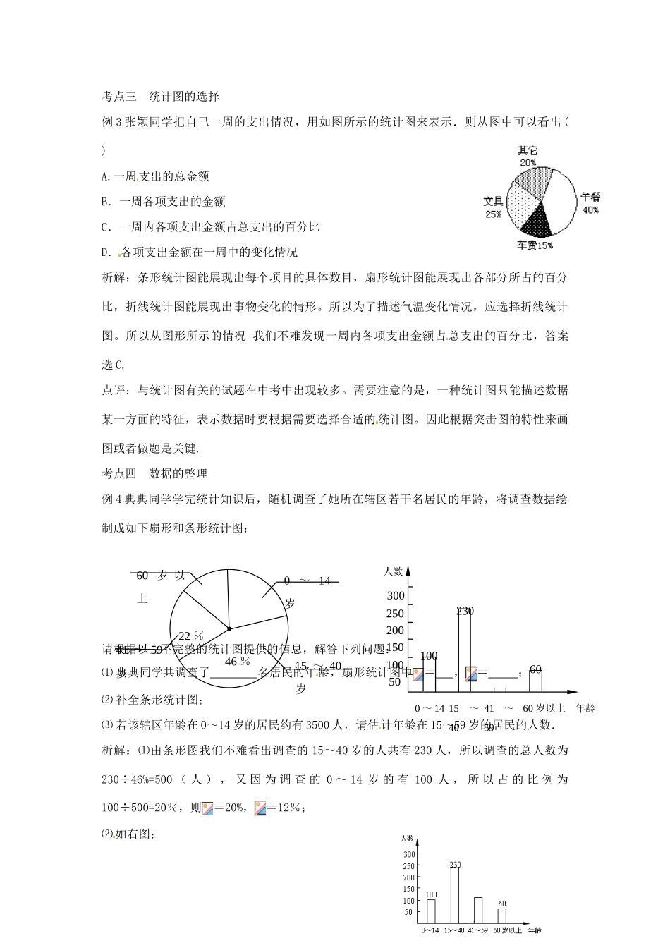 山东省滨州市无棣县埕口中学七年级数学下册 数据的收集与整理考点例析教案 新人教版_第2页